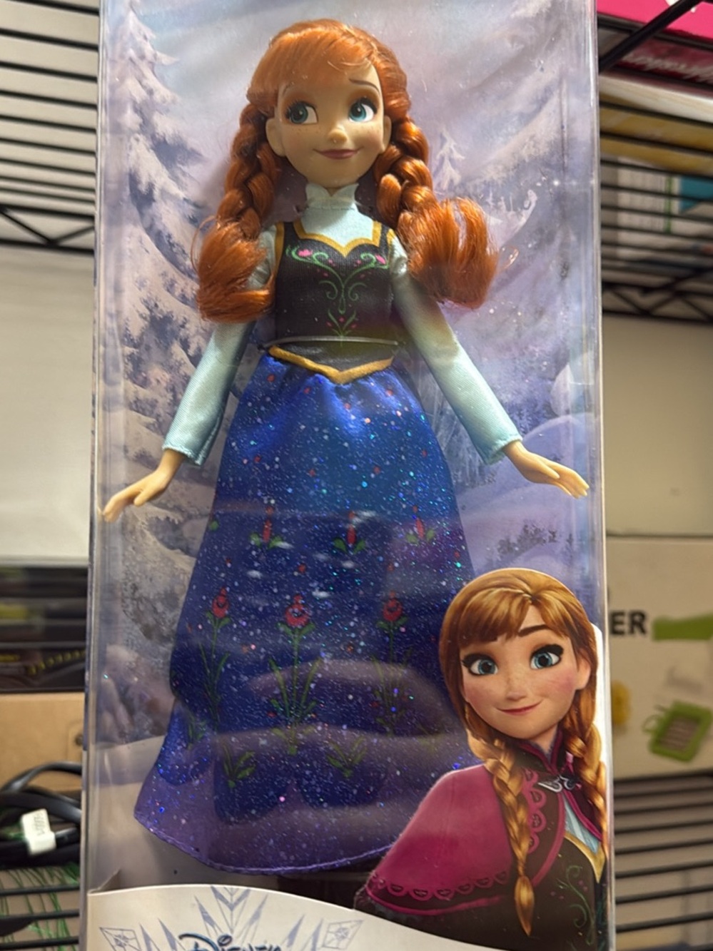 Disney Anna Doll with Blue Dress and Auburn Braided Hair